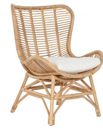Sillón de Bambú y Ratán Natural con Cojín Blanco Crudo - Foto 1 - Ana Faura