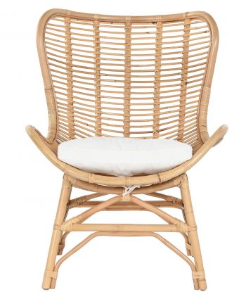 Sillón de Bambú y Ratán Natural con Cojín Blanco Crudo - Foto 2 - Ana Faura