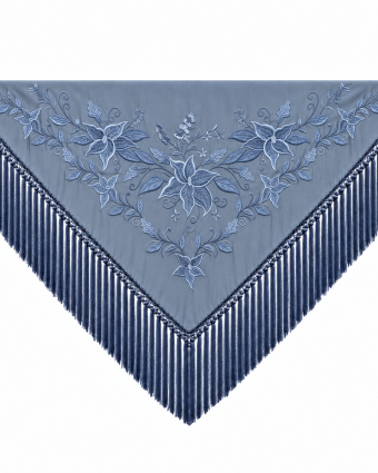 Mantoncillo de Flamenca “ Flor Imperia “ Azul Plomo