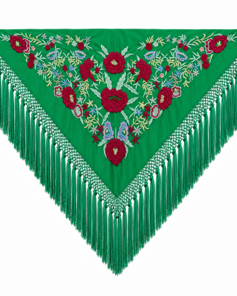 Mantón de Flamenca Verde Andalucía Herencia de Cantillana — Ana Faura