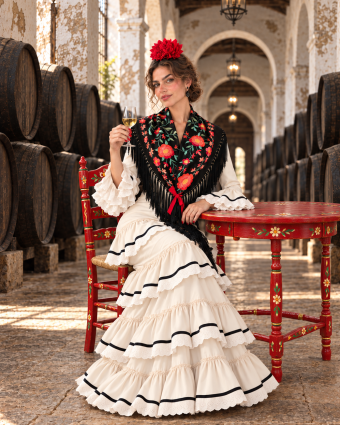 Traje de Flamenca Sevilla Crudo